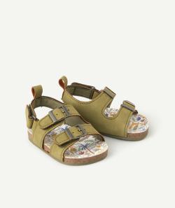 Chaussons bébé style sandales kaki - 6-12 M