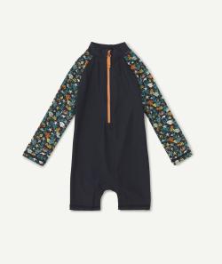 Combi anti-uv bébé garçon en fibres recylées bleue et imprimée - 9 M