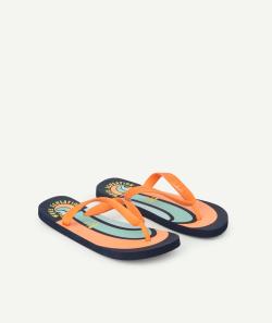Tongs garçon orange et bleu thème surf - 24-25