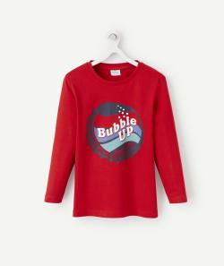 T-shirt garçon rouge en coton bio avec motif capsule - 6 A