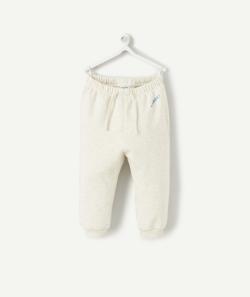 Jogging bébé garçon en fibres recyclées gris chiné avec message - 9 M