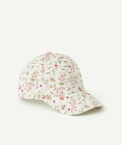 Casquette fille avec imprimé fleuri et message pailleté - 12-14 A