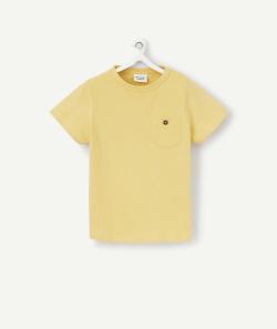 T-shirt bébé garçon moutarde en coton bio avec poche - 18 M