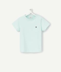 T-shirt bébé garçon vert menthe en coton bio avec poche - 12 M