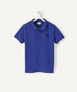 Polo garçon en coton bleu électrique avec motifs surfs brodés - 8 A