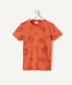 T-shirt garçon en coton bio rouge et formes géométriques - 6 A