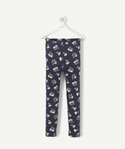 Legging fille en coton bio bleu marine imprimé floral - 8 A
