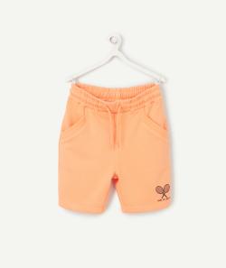 Bermuda droit garçon en fibres recyclées orange - 6 A