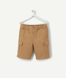 Bermuda droit garçon camel avec poches cargo - 9 A