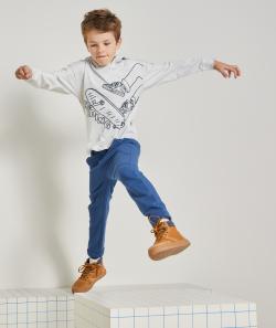 Pantalon bleu relax garçon en fibres recyclées - 5 A