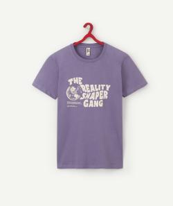 T-shirt mixte en coton bio parme avec message et planète - M
