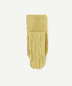 Paire de collants bébé fille jaune avec détails ajourés - 21-23