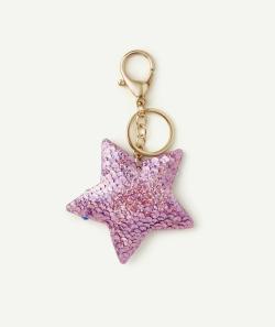 Porte-clés fille avec étoile en sequins - TU
