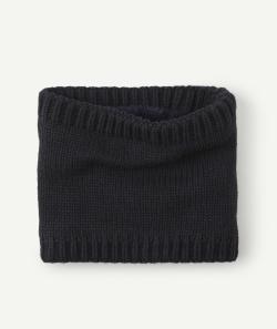 Snood tricot garçon en fibres recyclées bleu marine intérieur sherpa - 8-14 A