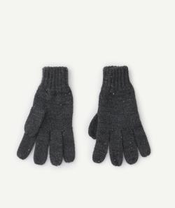 Gants tricot garçon en fibres recyclées gris foncé - 2-4 A