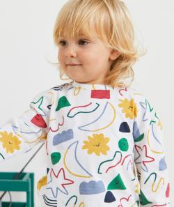 T-shirt bébé garçon en coton biologique imprimé thème géométrie - 36 M