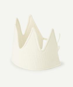 Couronne d'anniversaire 12x35cm en gaze de coton couleur ivoire - TU