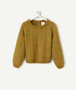 Pull en maille bébé fille vert avec jeux de torsades - 24 M