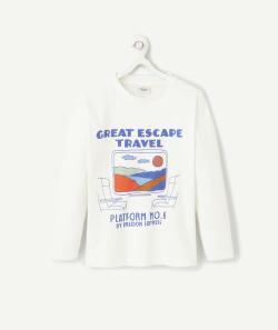 T-shirt manches longues garçon en coton biologique avec motif great escape - 6 A