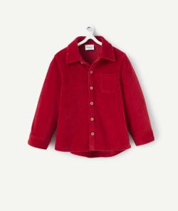 Chemise manches longues bébé garçon en velours côtelé rouge - 36 M