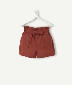 Short droit fille rouille et pailleté - 7 A