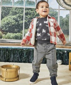 Pantalon relax bébé garçon low impact gris avec poches - 12 M