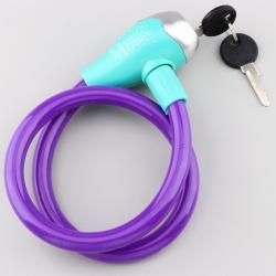 Antivol spirale à clé Minnie Mouse violet et vert